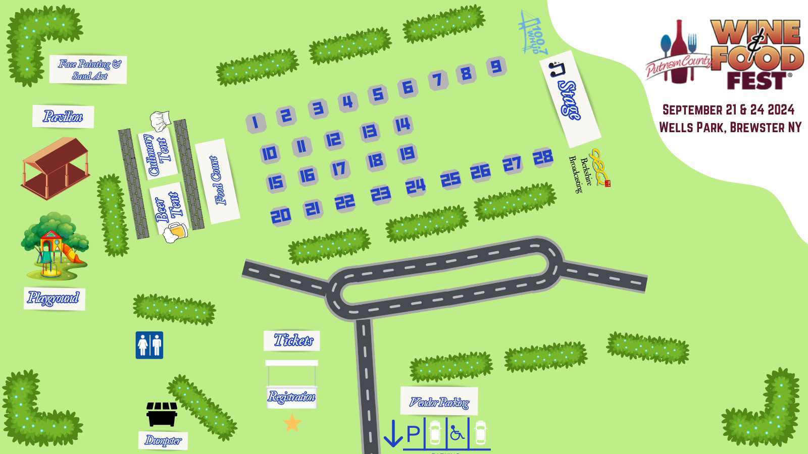 The site map of the vendors for the 2024 Putnam County Wine & Food Fest.